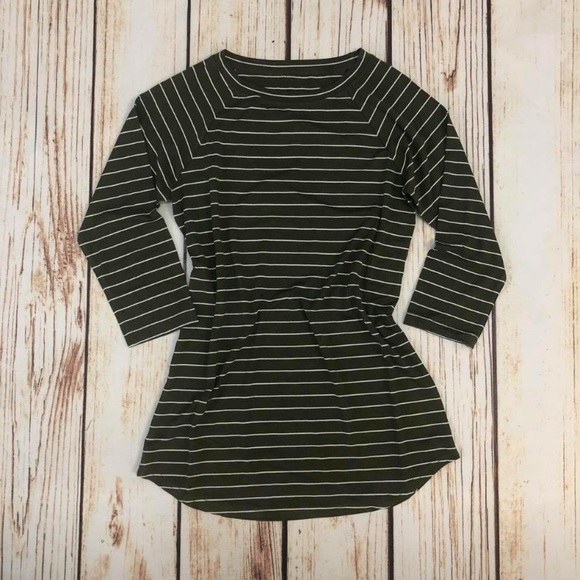 ❗️Last 1! Medium Olive stripe premium fabric tee - Picture 7 of 8