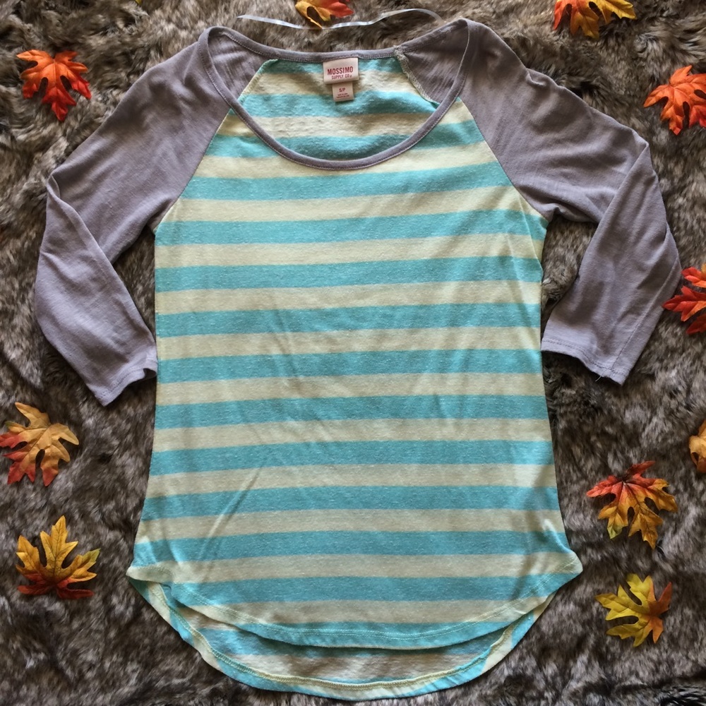Mossimo Striped Raglan Baseball Tee