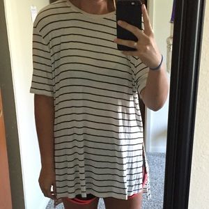 Striped High/Low Tee