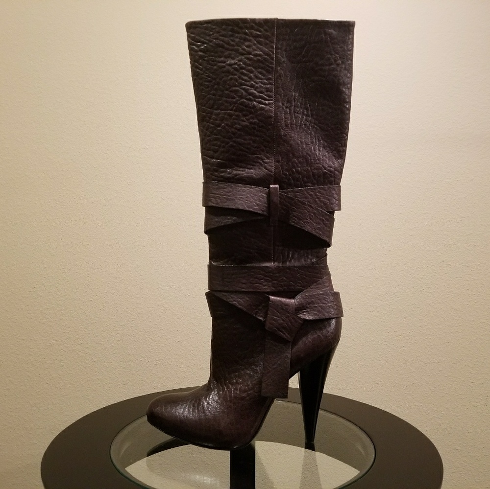 BCBGMaxAzria Knee High Brown Leather Boots 10B
