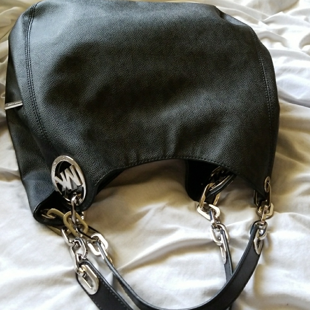 Michael Kors Fulton signature shoulder bag black