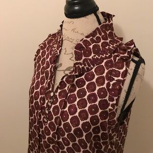 J Crew ruffle sleeveless blouse