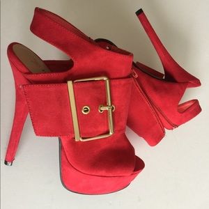 Red Open-Toe Bootie High Heels Red Open-Toe Bootie High Heels