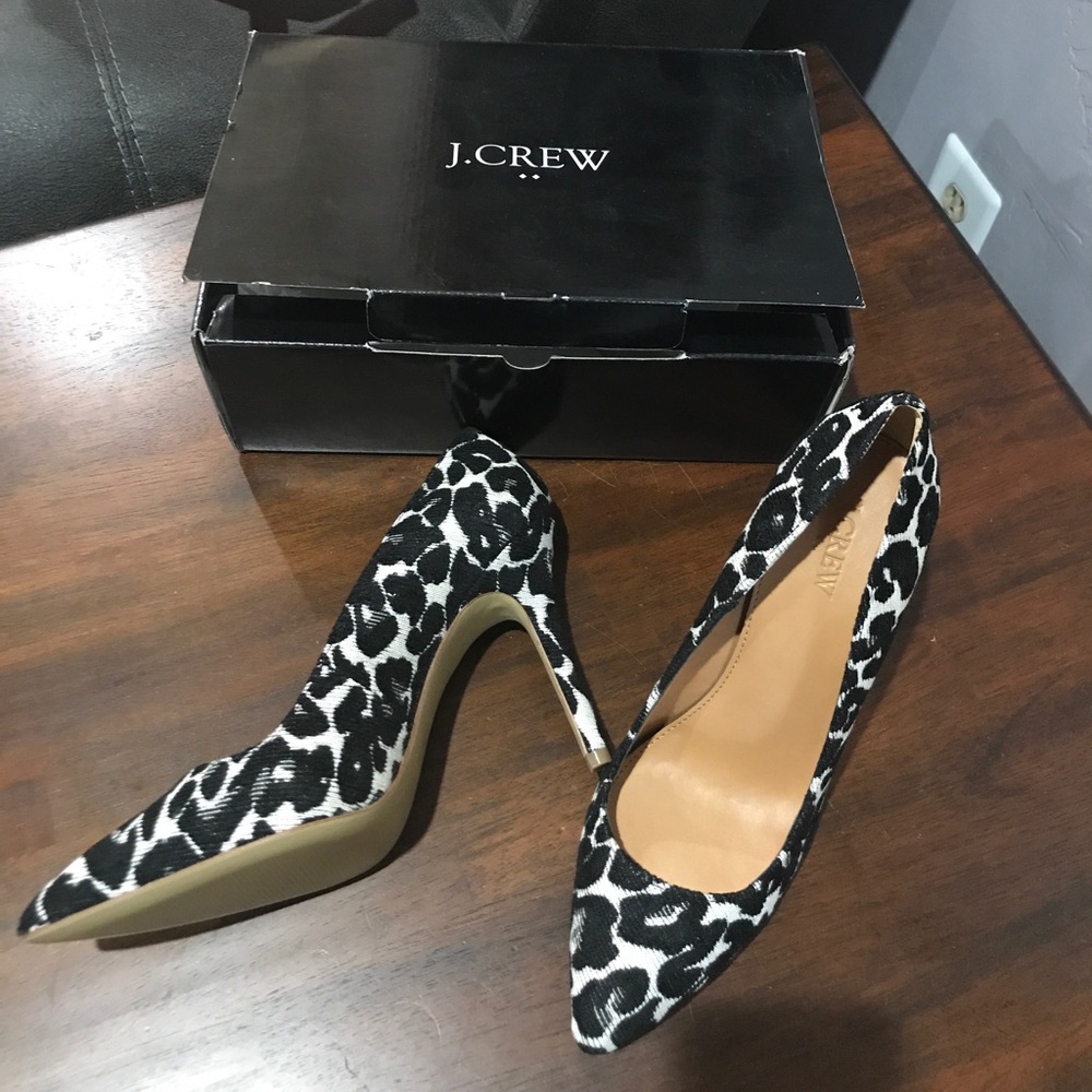 NEW J Crew Leopard Heels size 9.5 - Picture 3 of 6