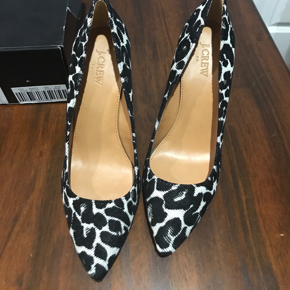 NEW J Crew Leopard Heels size 9.5 - Picture 6 of 6