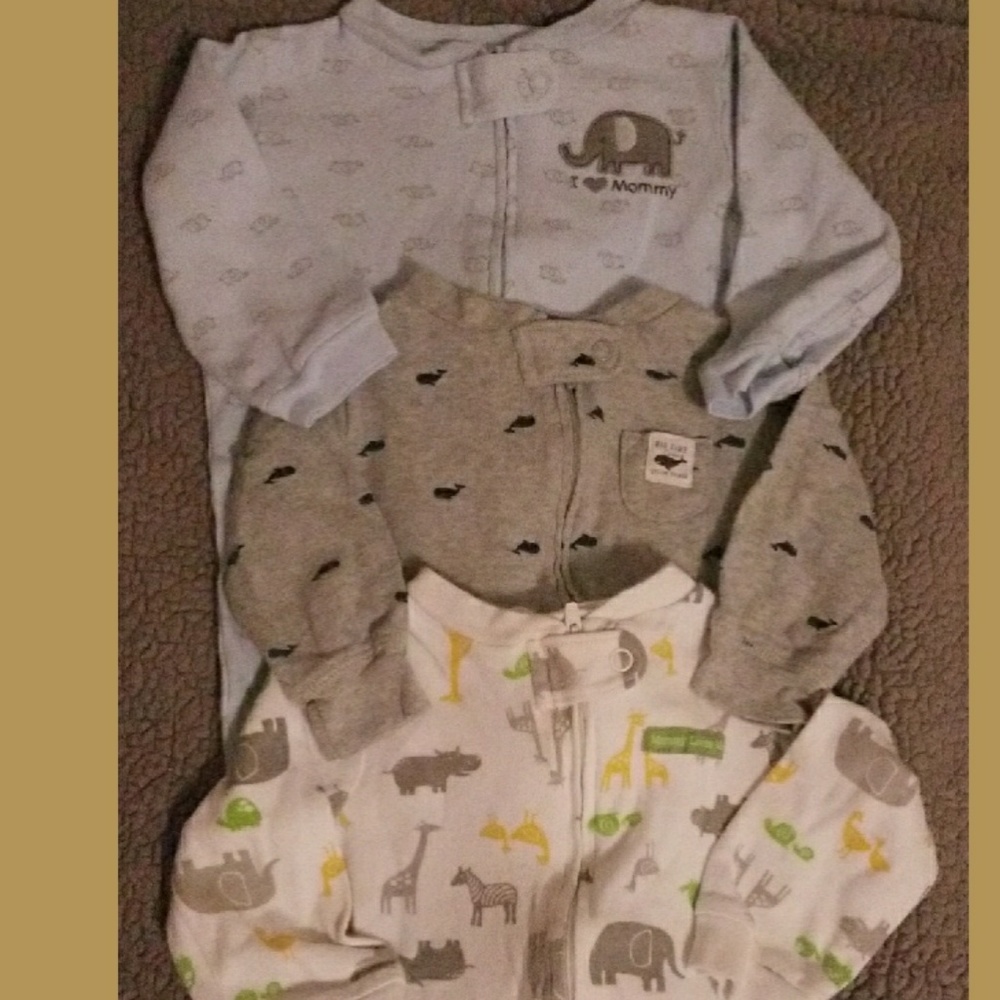 BUNDLE of 3 zip up pajamas
