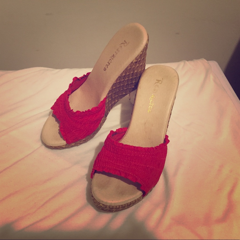 Restricted Red Ruffles wedges