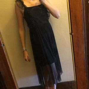 Maeve anthropologie black lace dress