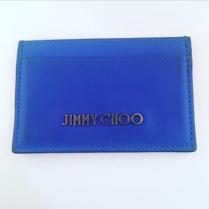 Jimmy Choo Midnight Blue Leather Card Holder Jimmy Choo Midnight Blue Leather Card Holder
