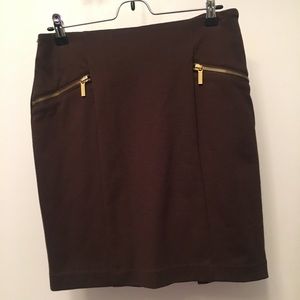 michael kors ponte skirt with gold zippers