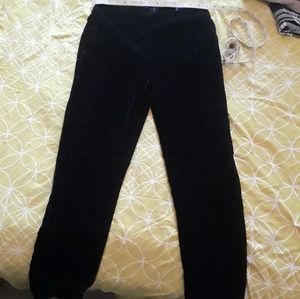 Black Crackle Velvet Pants
