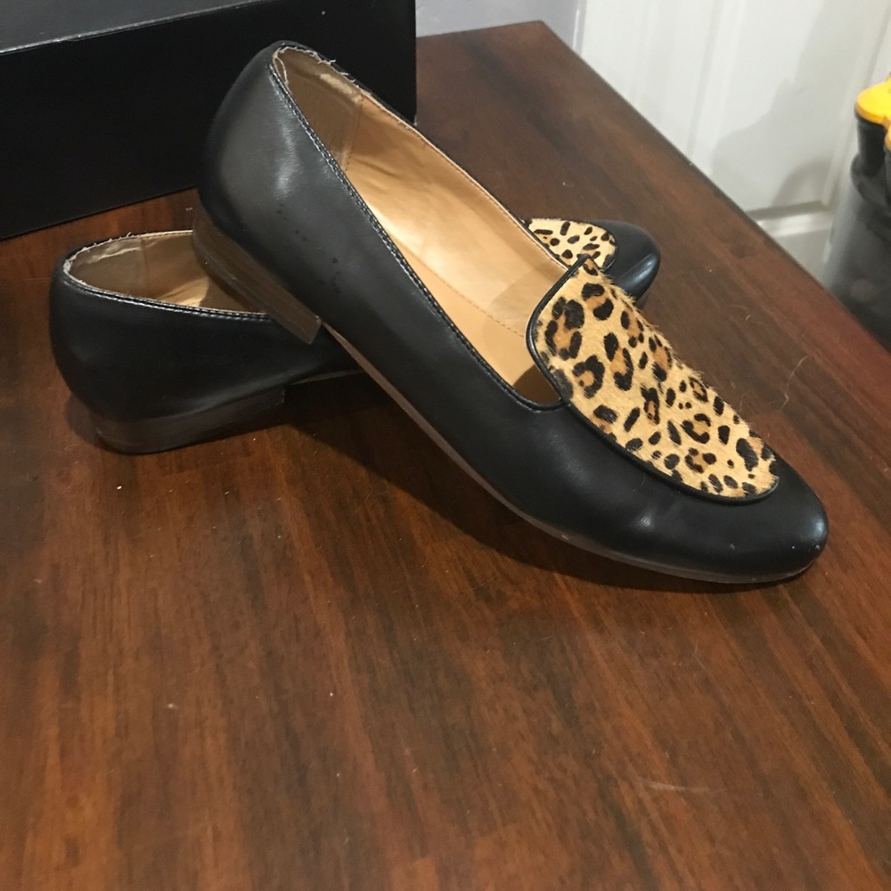 J Crew Calf Hair Loafers size 9