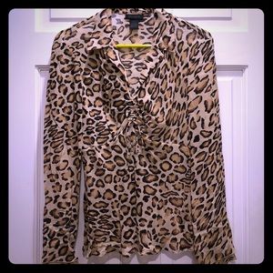 The Limited Leopard Print Silk Blouse