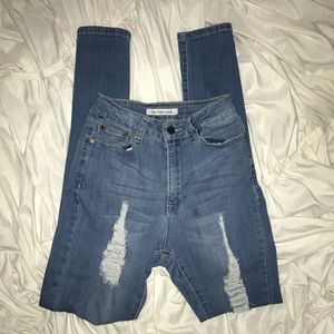 Distressed High Waisted Fashion Nova Jeans