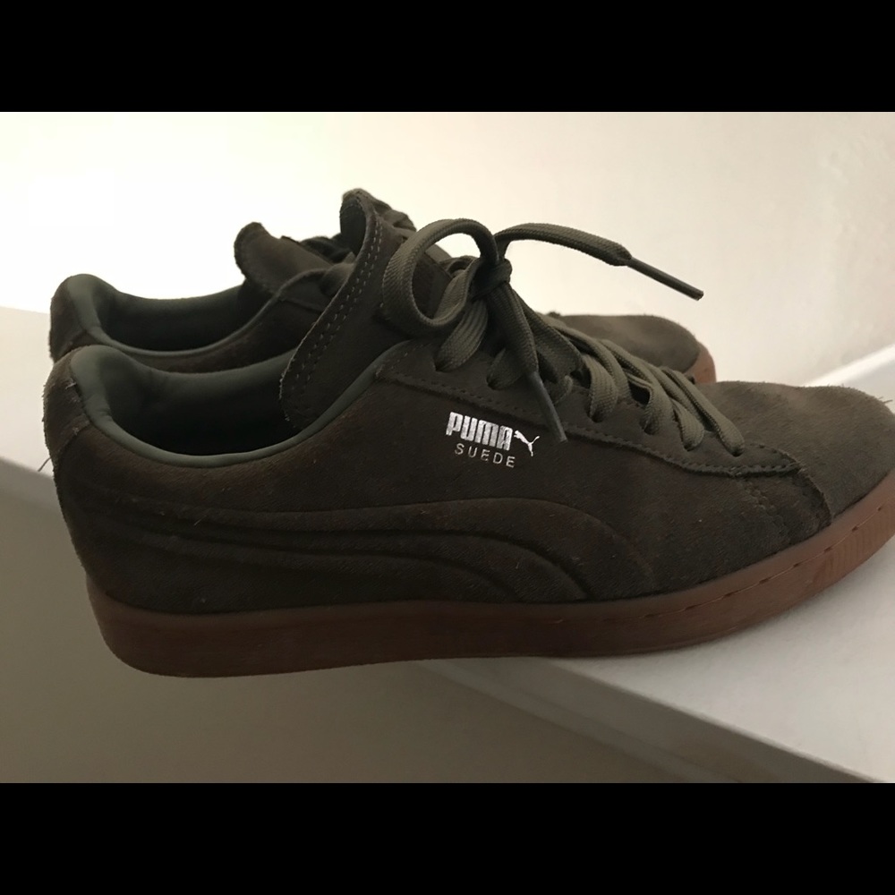 Olive Green Puma Suede