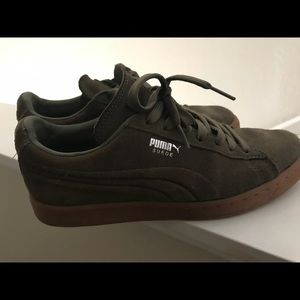 Olive Green Puma Suede
