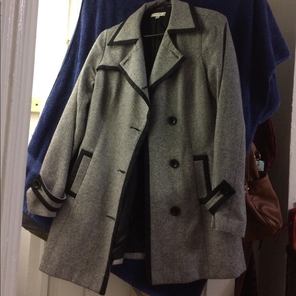 campaigne Black and white pea coat