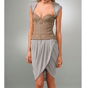 Alexander Wang Khaki Corset Dress