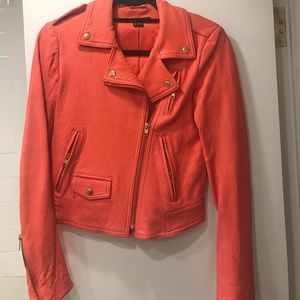 Salmon leather jacket