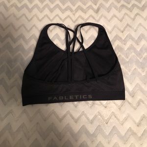 Navy blue fabletics sports bra