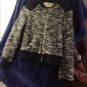 Black and white short jacket