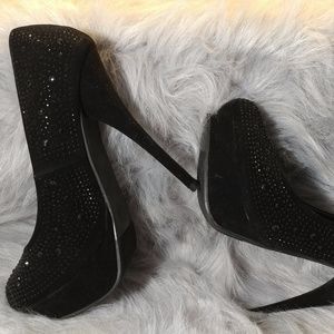 Black Rhinestone Sexy Pump 5.5 inch