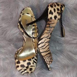 Leopard Print Sandal Black Strap