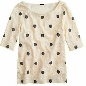 New With Tags J. Crew Polka Dot Sequin Top