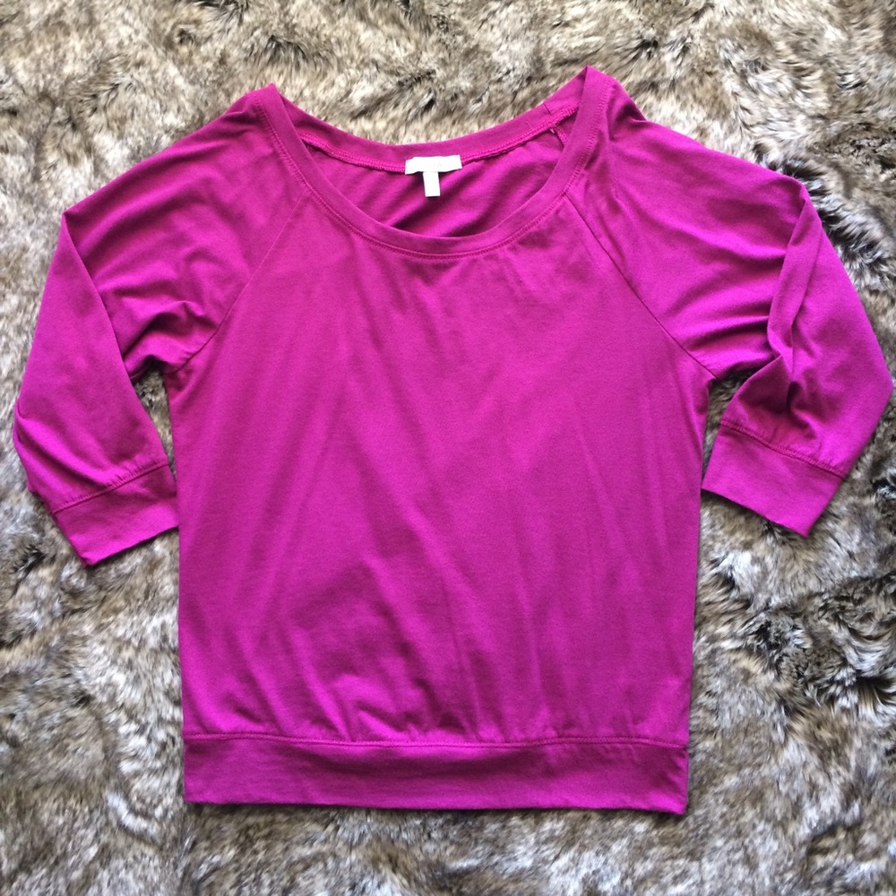 Delia's 3/4 Sleeve Fuchsia Top