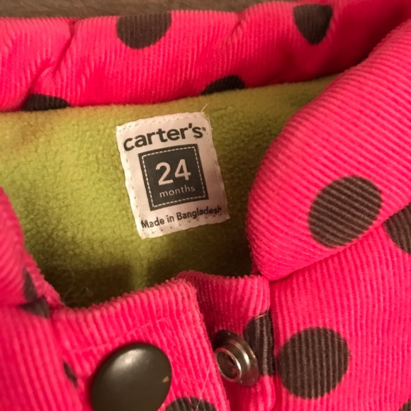 🎀 Carter's Pink & Brown Polkadot Vest -Toddler - Picture 3 of 7