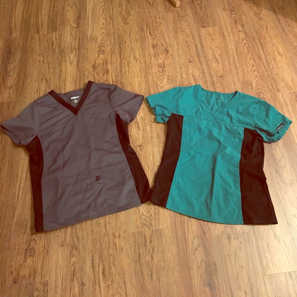Small green and gray Scrub tops
