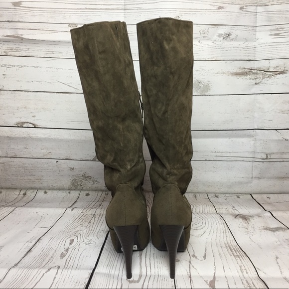 New Taupe Mid Calf High Heel Boot - Picture 6 of 6