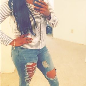 Pin stripped fashion top