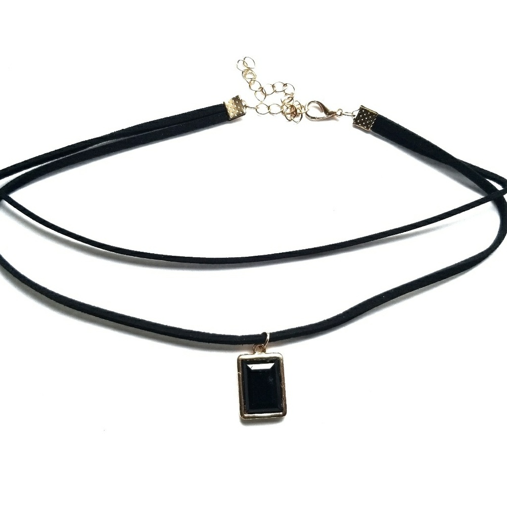3 FOR $15 ♦️ Black Stoned Double Layered Choker