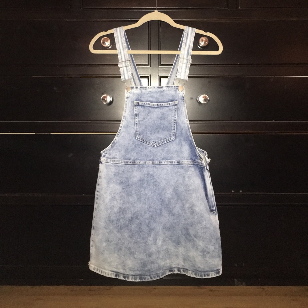 Super cute light denim overall dress NEW WITH TAGS