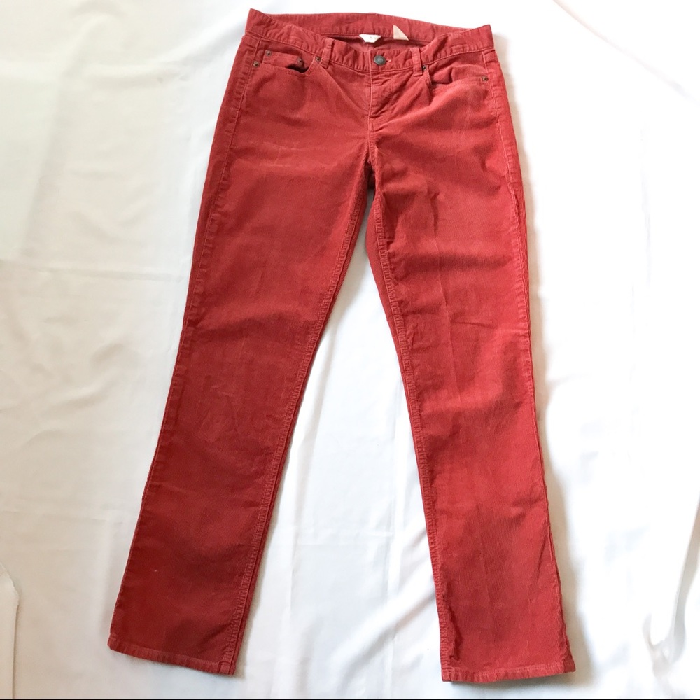 J. Crew Orange Corduroy Pants Petite 28S