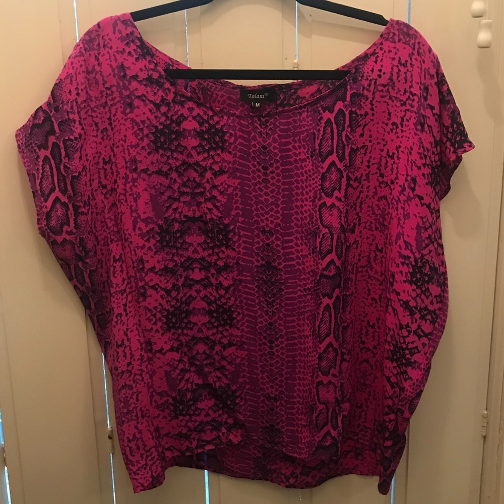 Tolani Neon Snake Skin Top