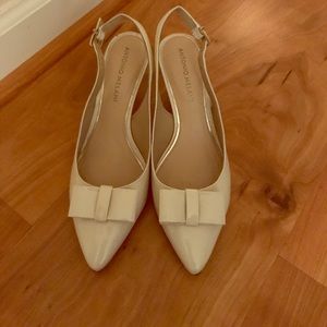 Ivory sling back heels
