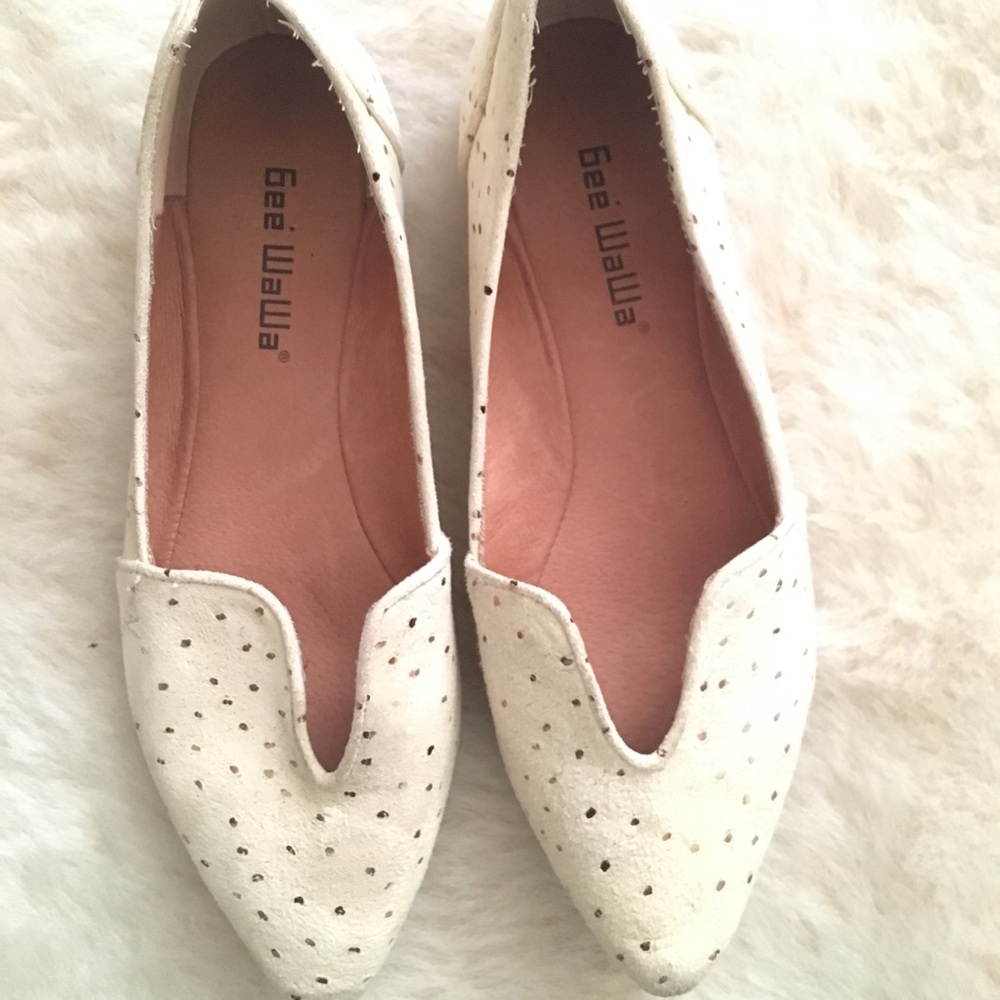 Fun cowhide textured Anthropologie flats