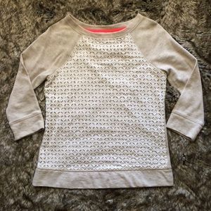 Merona Eyelet 3/4 Sleeve Sweatshirt