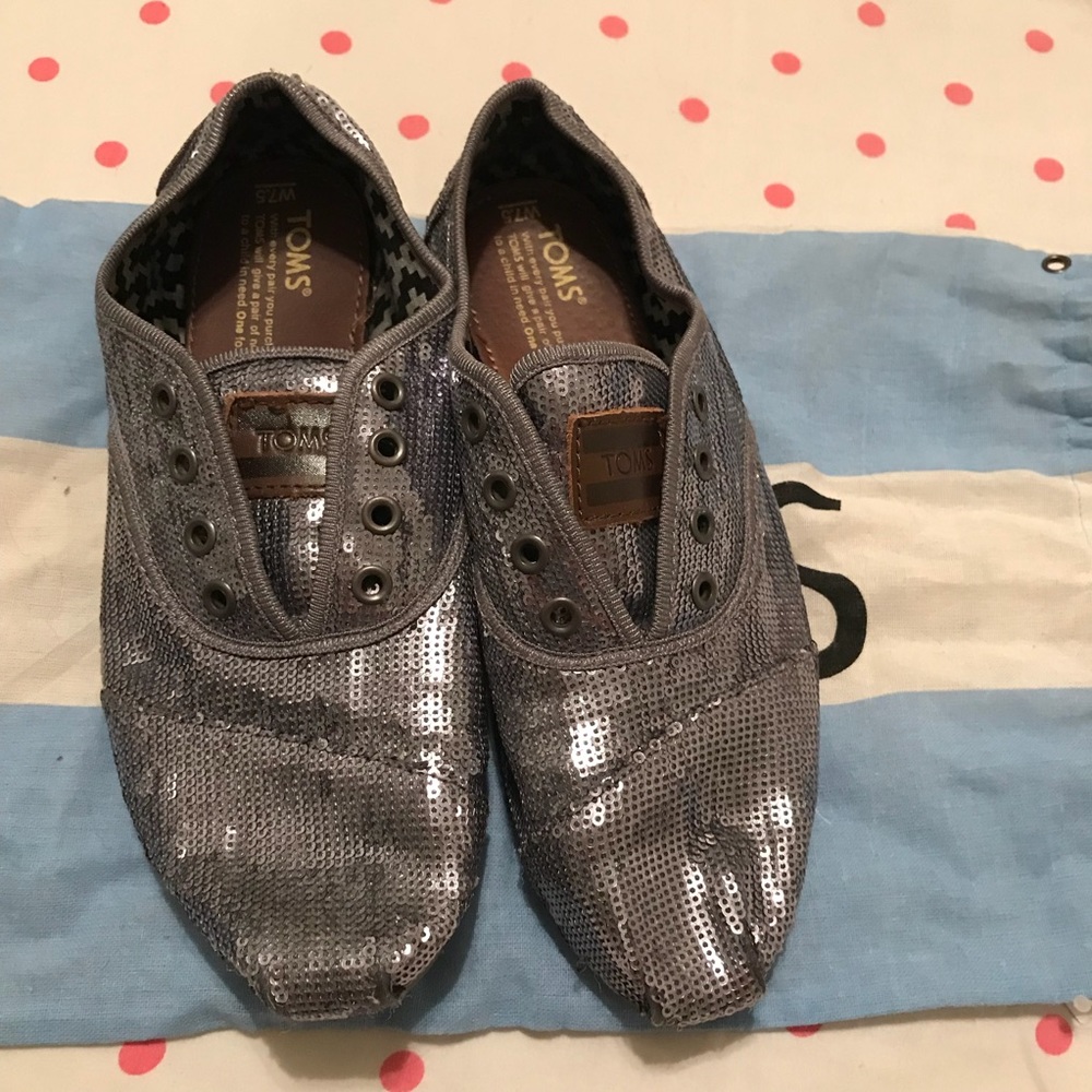 Silver sequin Toms