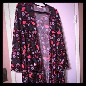 Lularoe Xl Sarah Black floral print