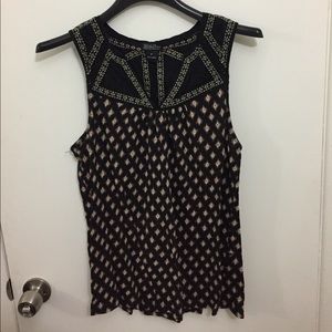 Lucky Brand black patterned tank top
