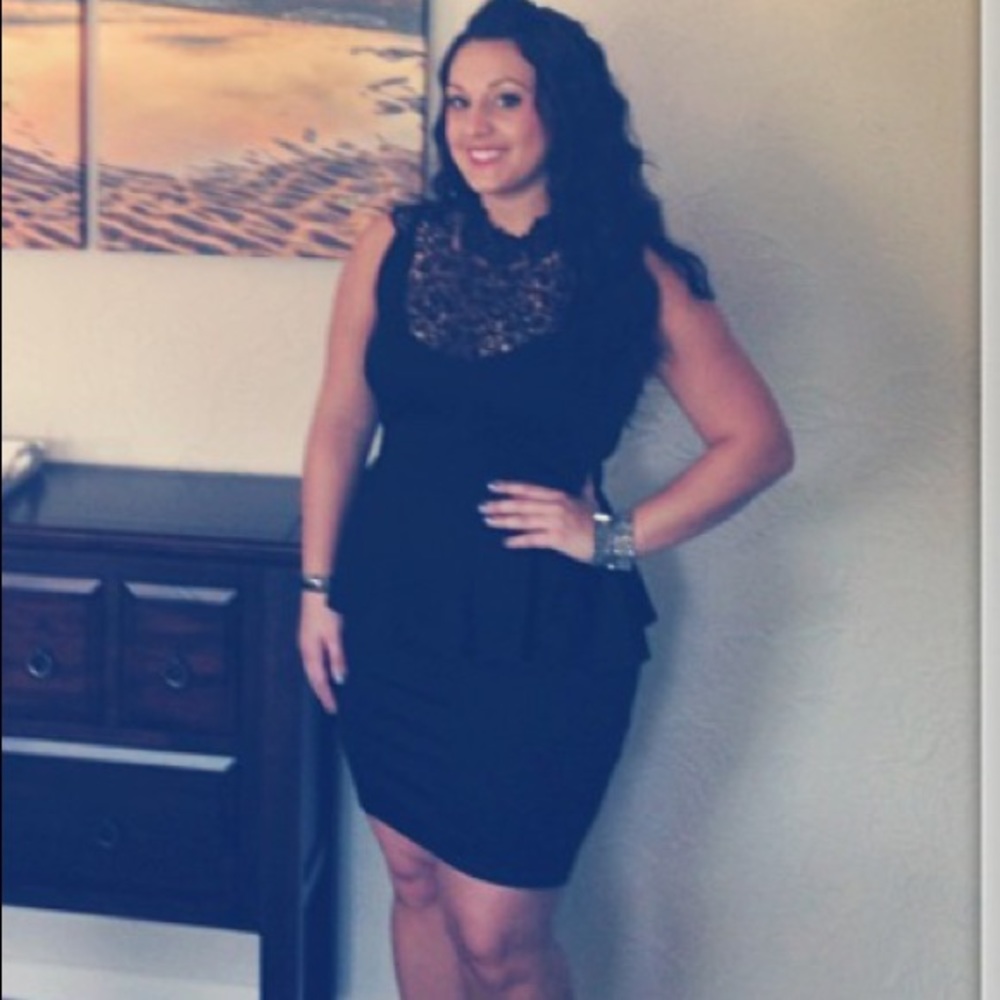 Black peplum dress