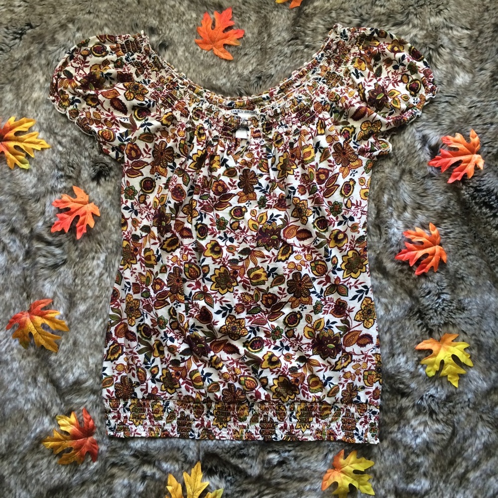 Lucky Brand Floral Peasant Top
