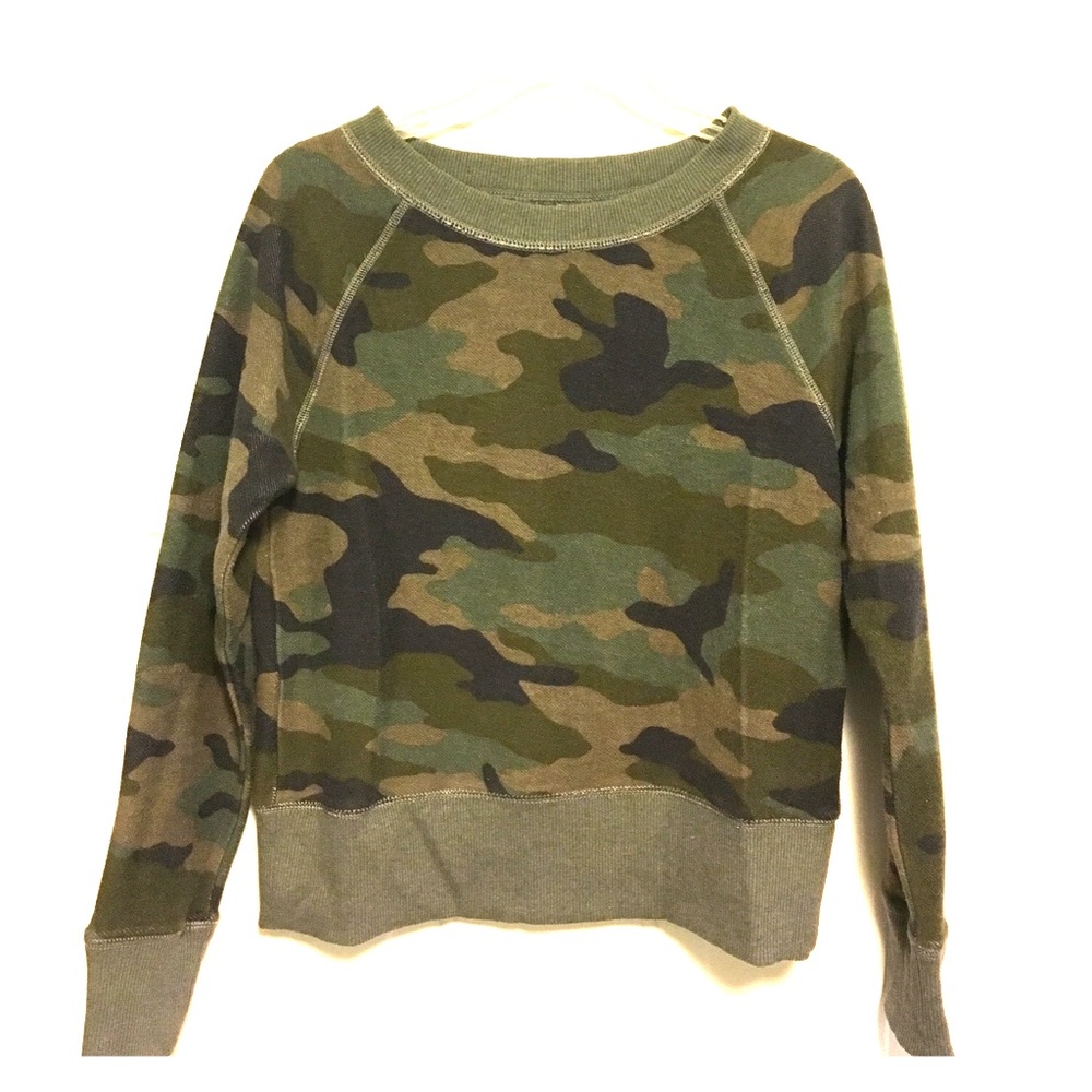 Banana Republic camouflage crop cotton sweatshirt