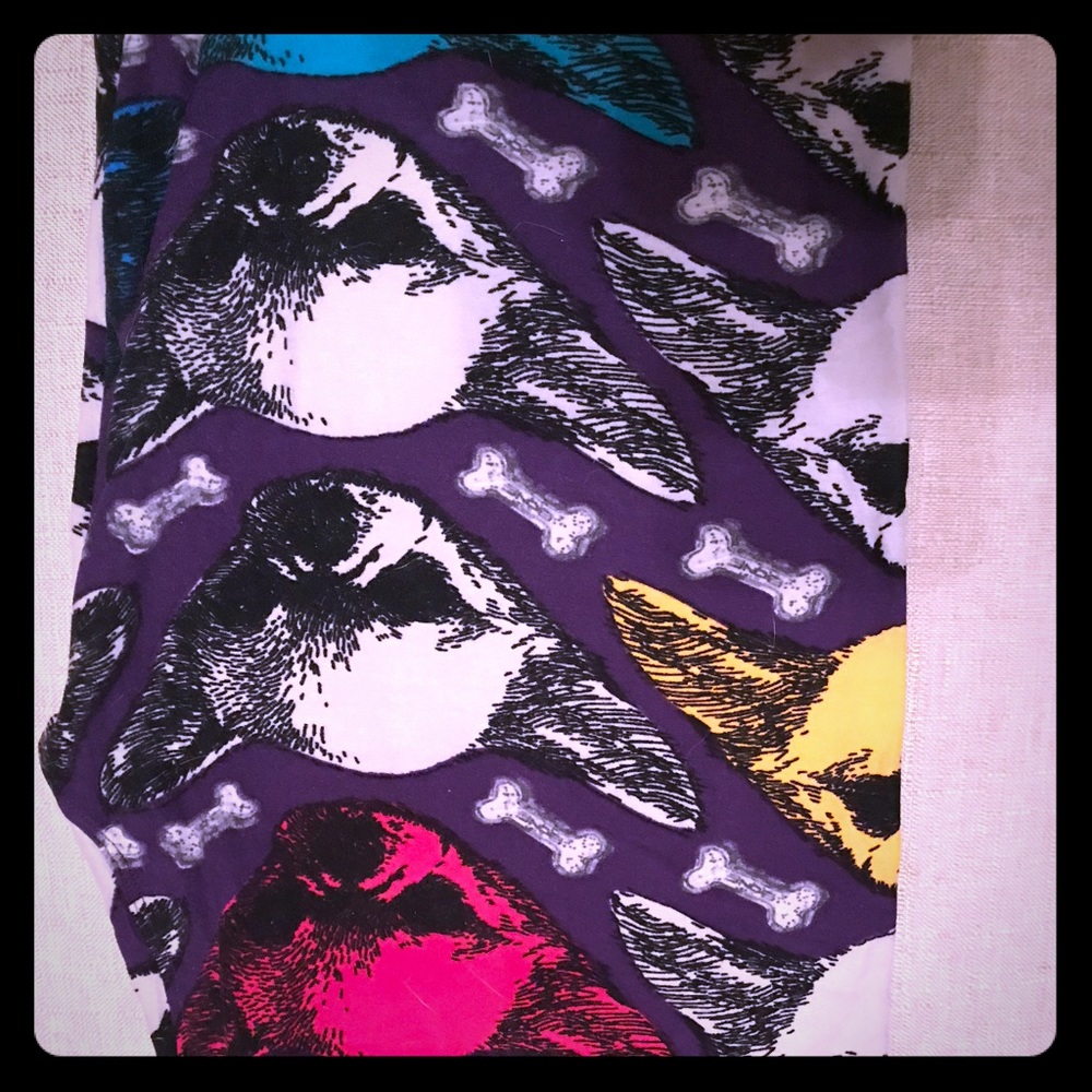 Lularoe TC Neon Chihuahua Leggings
