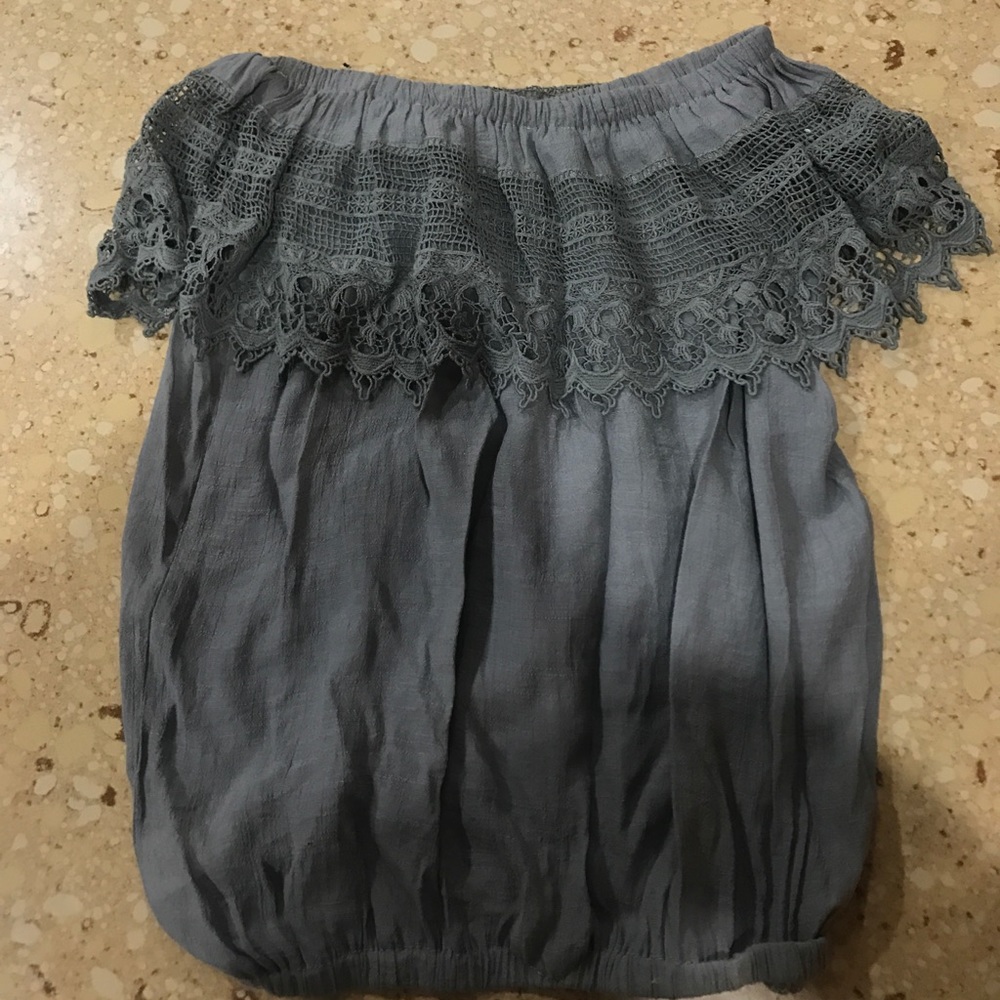 Off the shoulder lace shirt