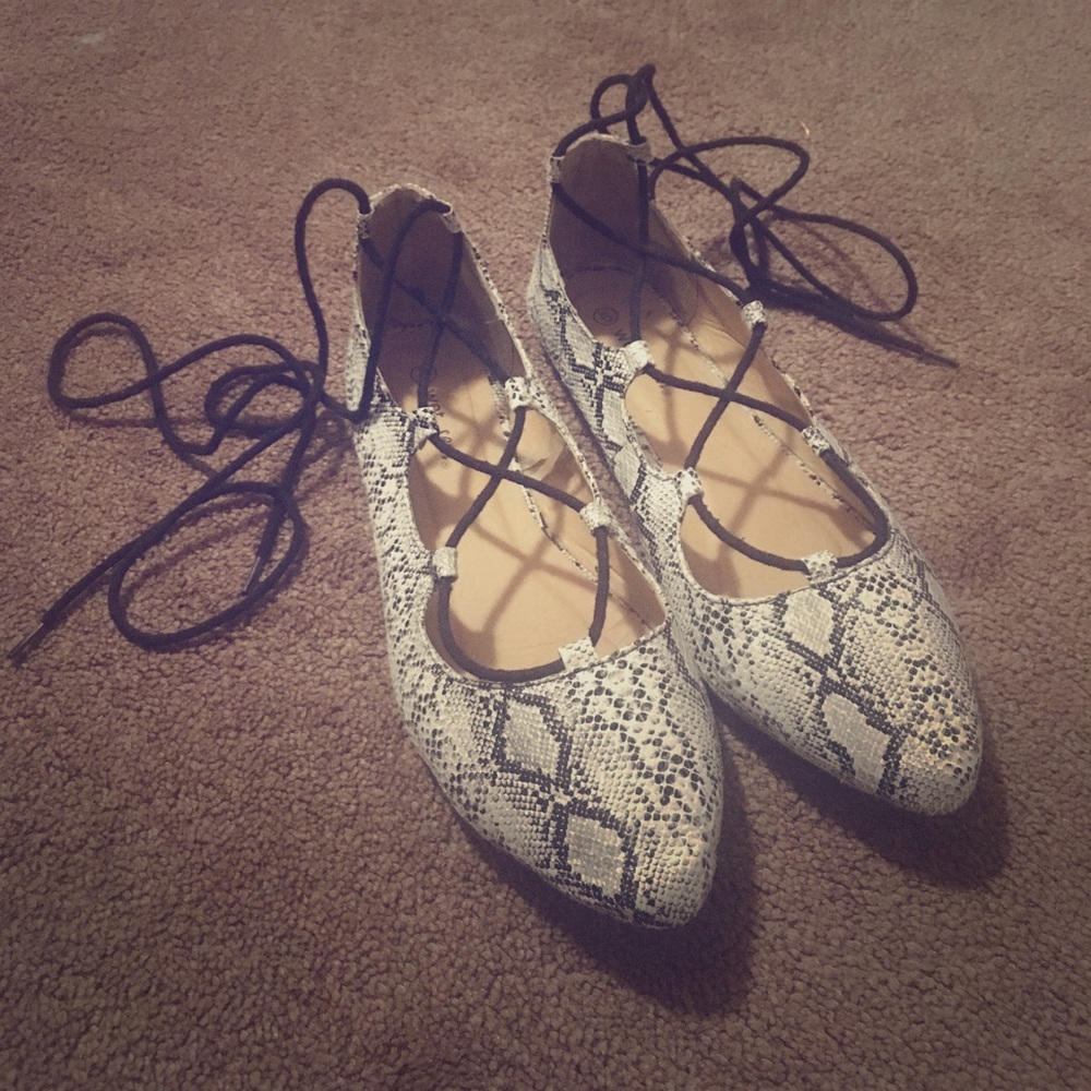 Snake Print Flats