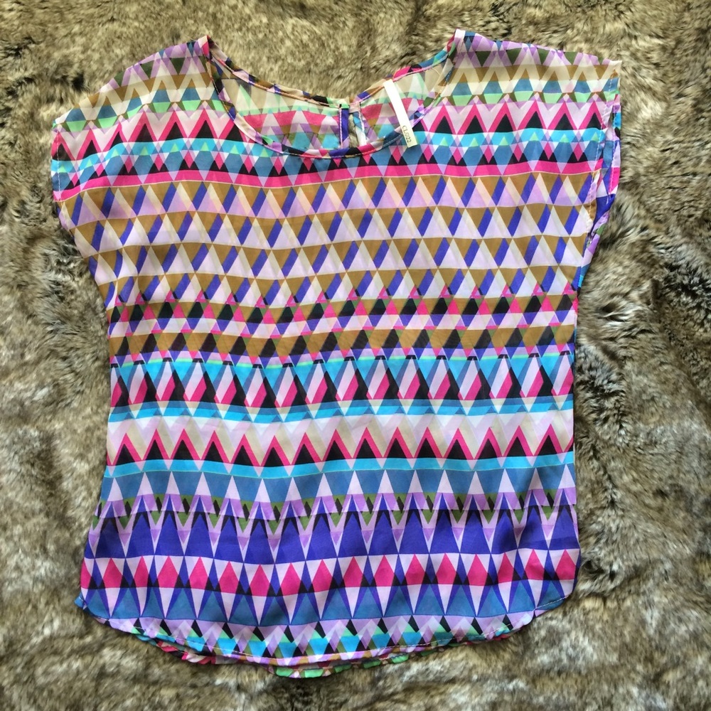 CL22 Colorful Geometric Blouse